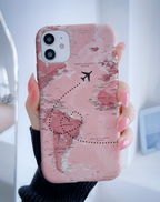 Airplane Route Map Premium Telefon Kılıfı