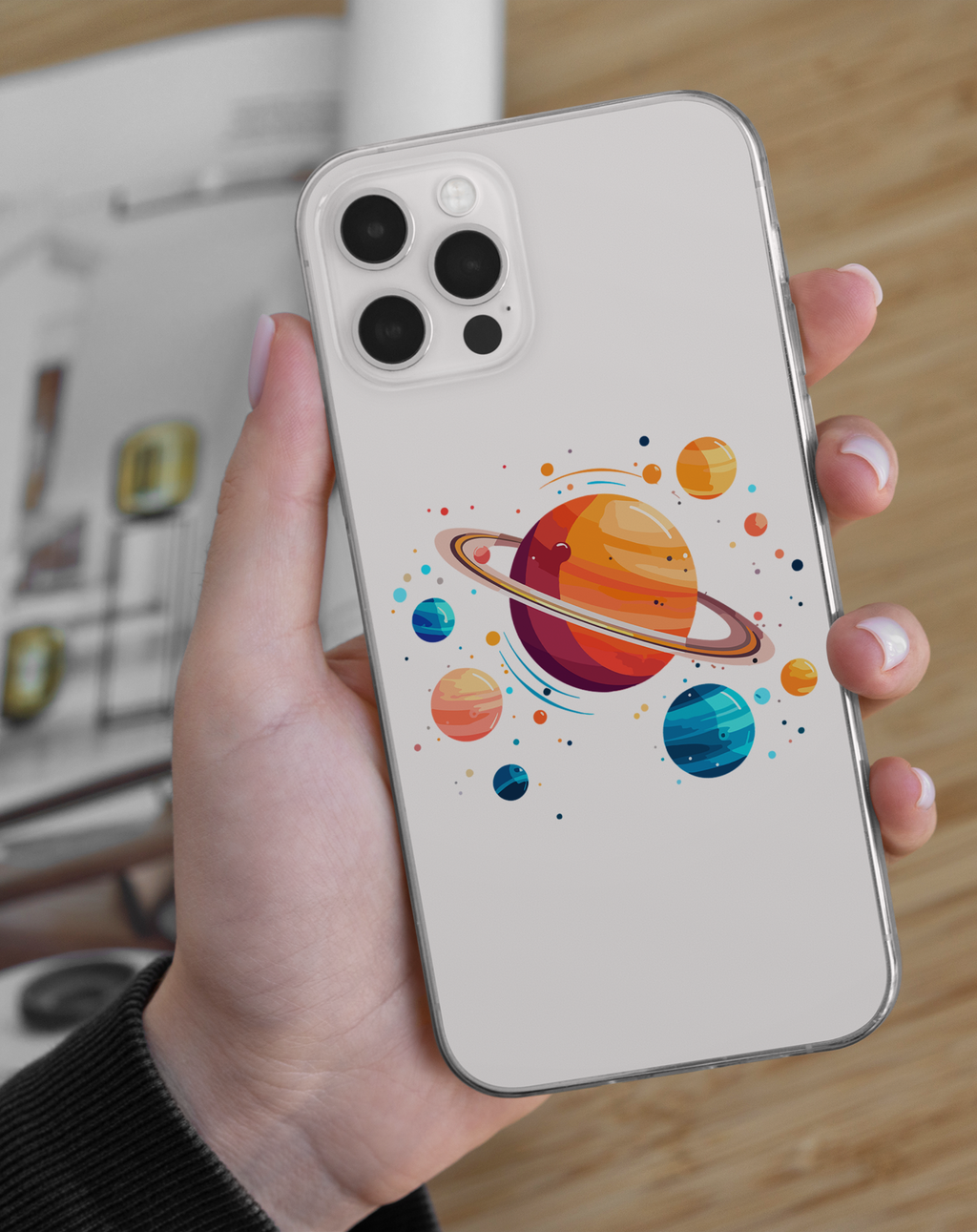 Gezegen Premium Şeffaf Telefon Kılıfı