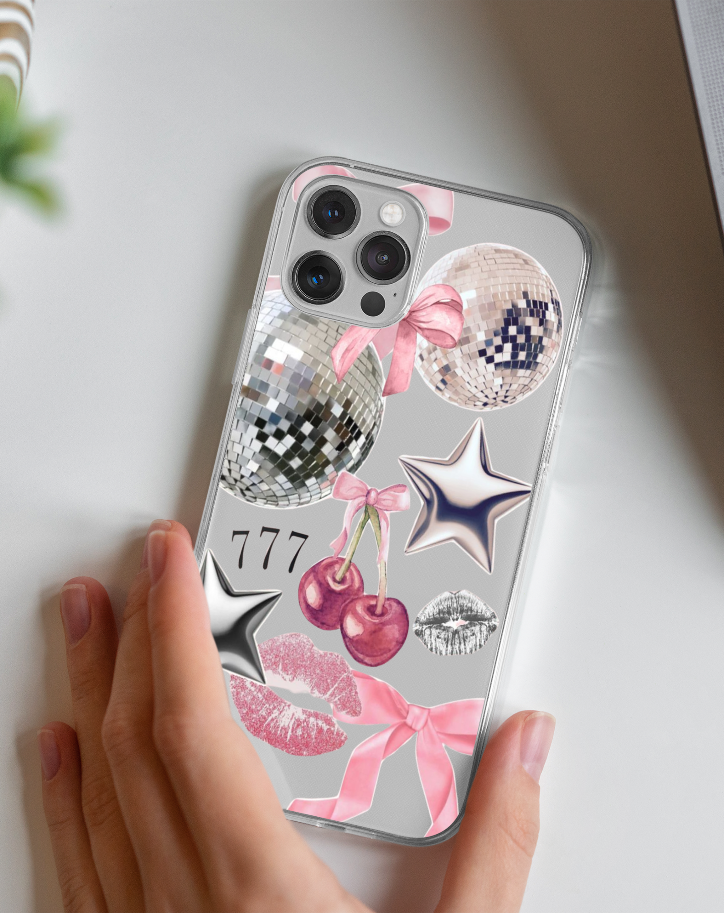 Retro Disco 777 Premium Şeffaf Telefon Kılıfı