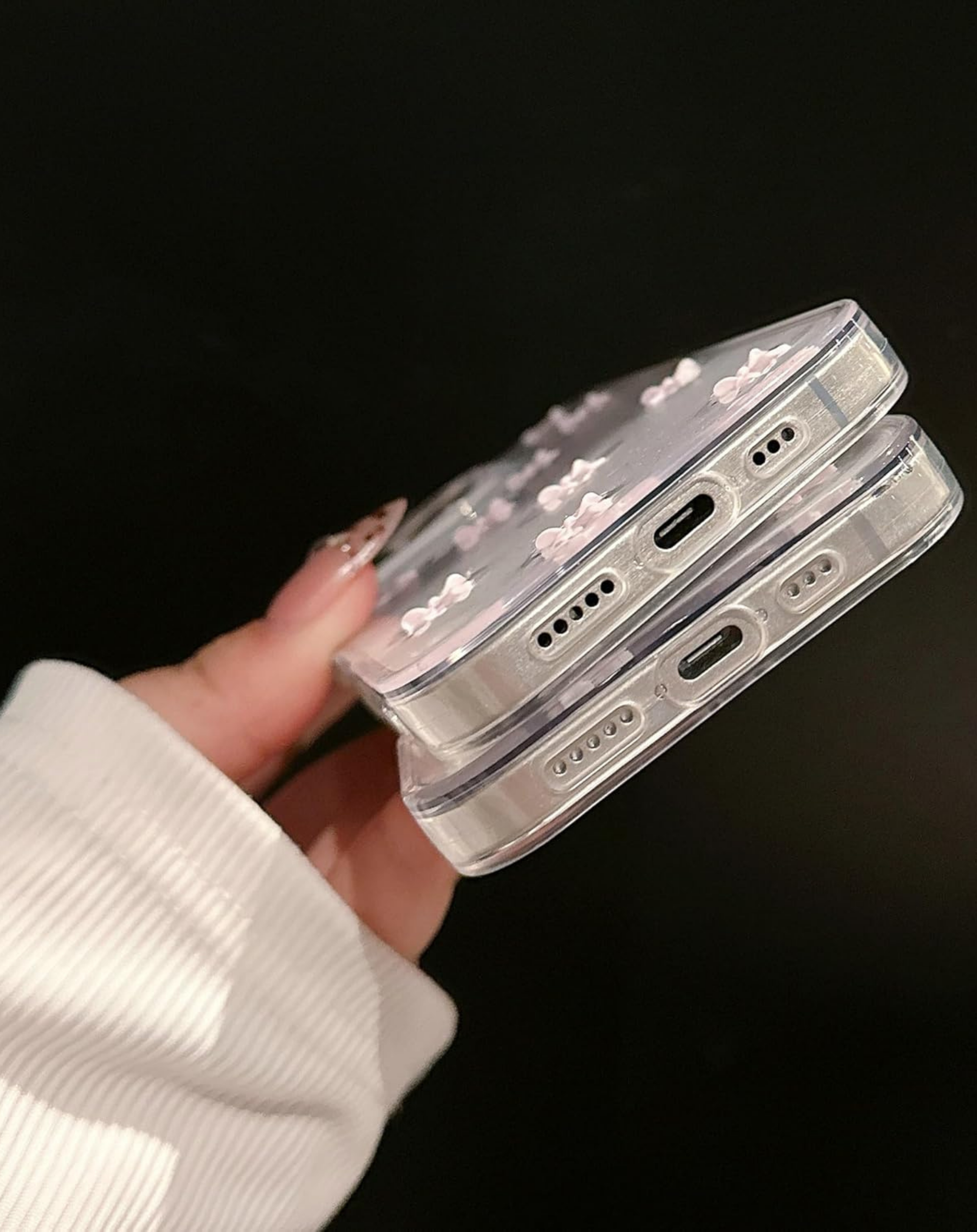 Glitter 3D Kurdele Şeffaf (Sararmaz) Premium Telefon Kılıfı