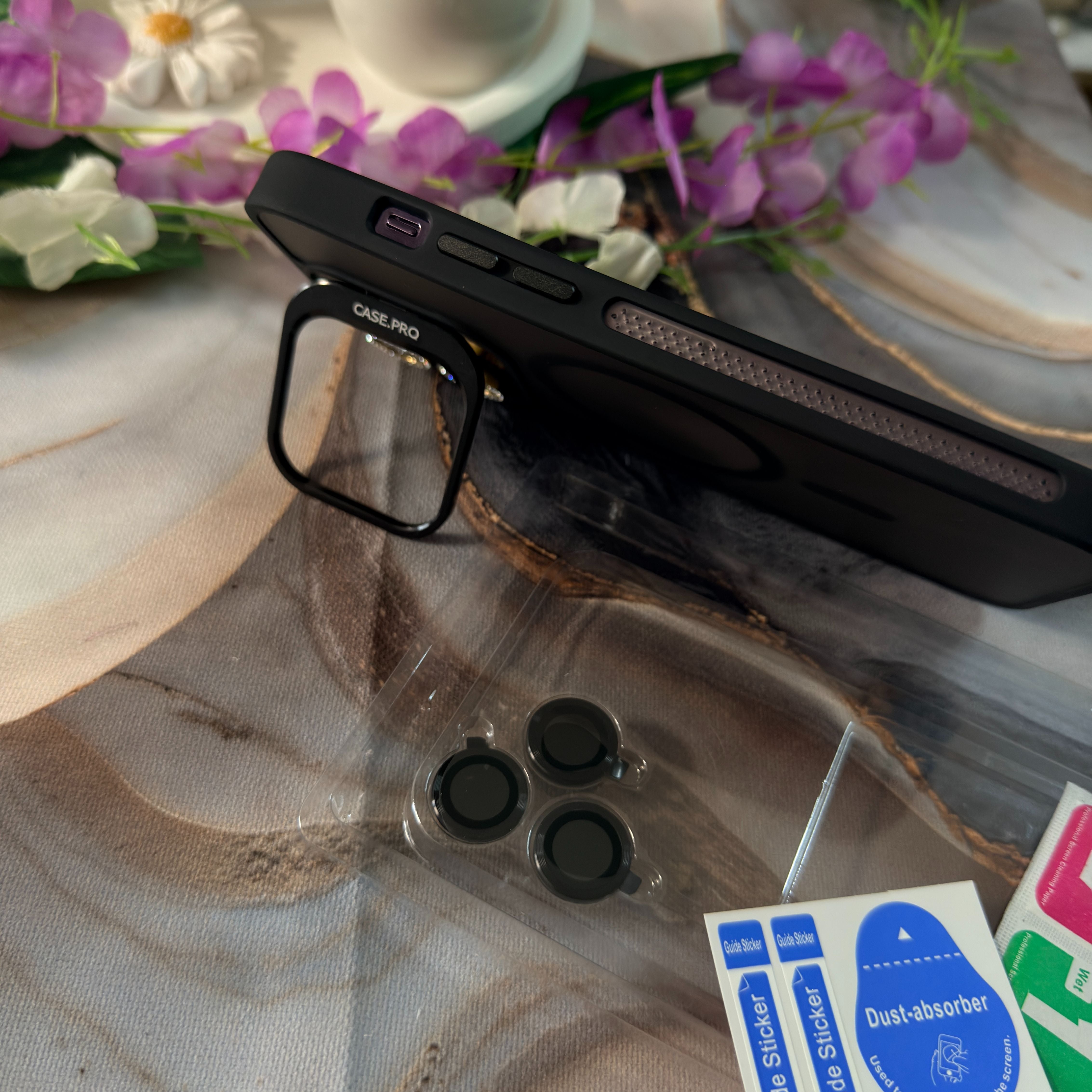 Standlı Kamera Lens Hediyeli MagSafe Telefon kılıfı