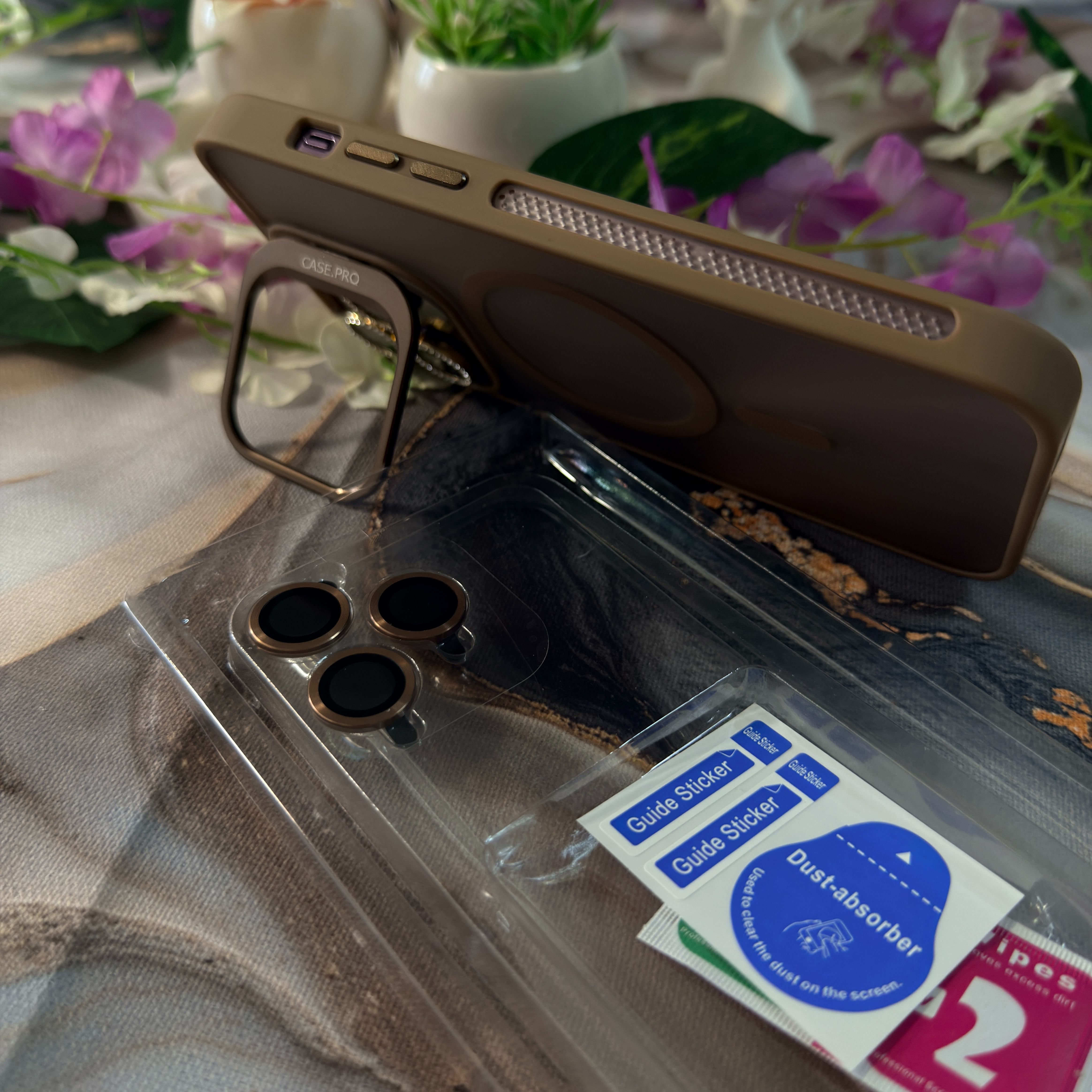 Standlı Kamera Lens Hediyeli MagSafe Telefon kılıfı