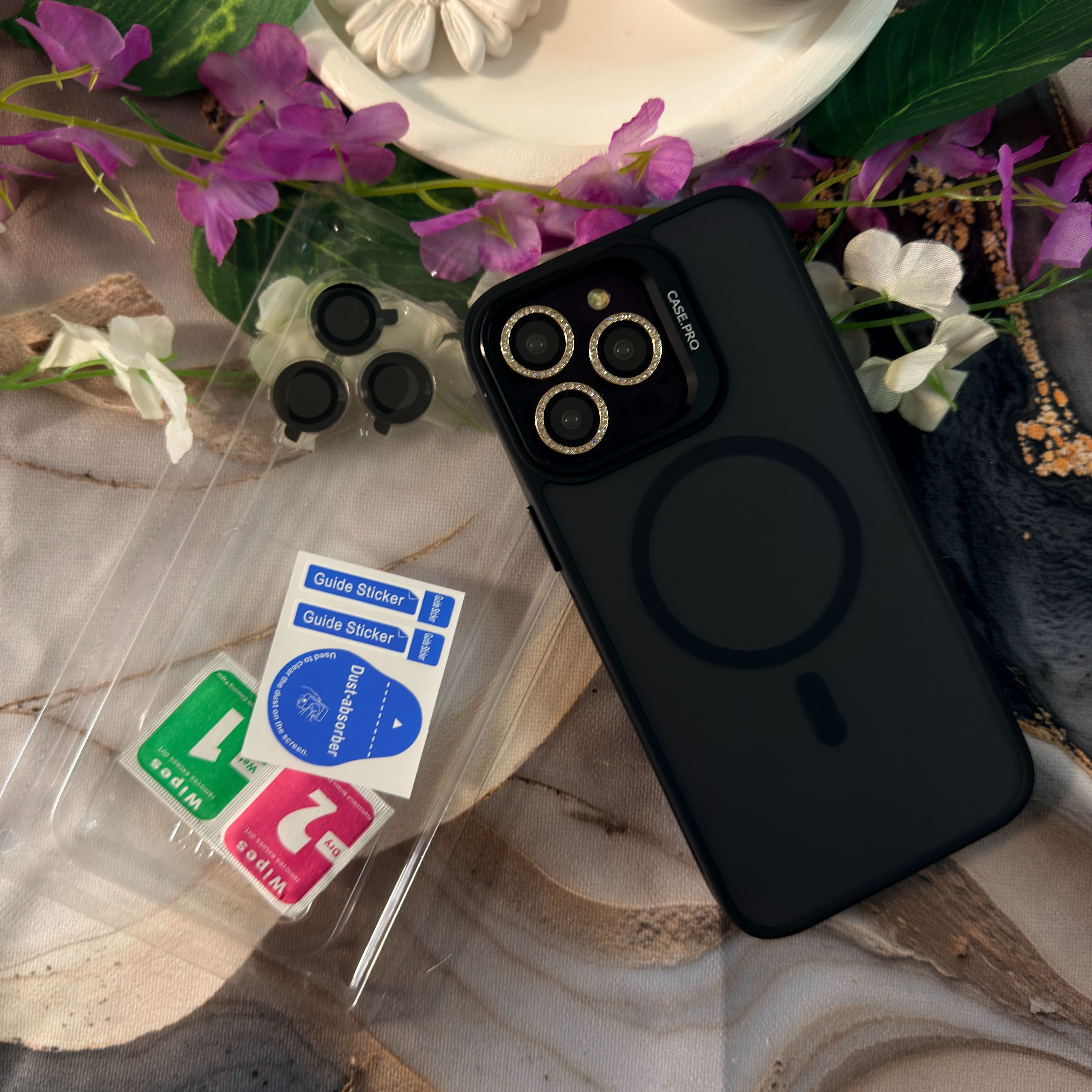 Standlı Kamera Lens Hediyeli MagSafe Telefon kılıfı