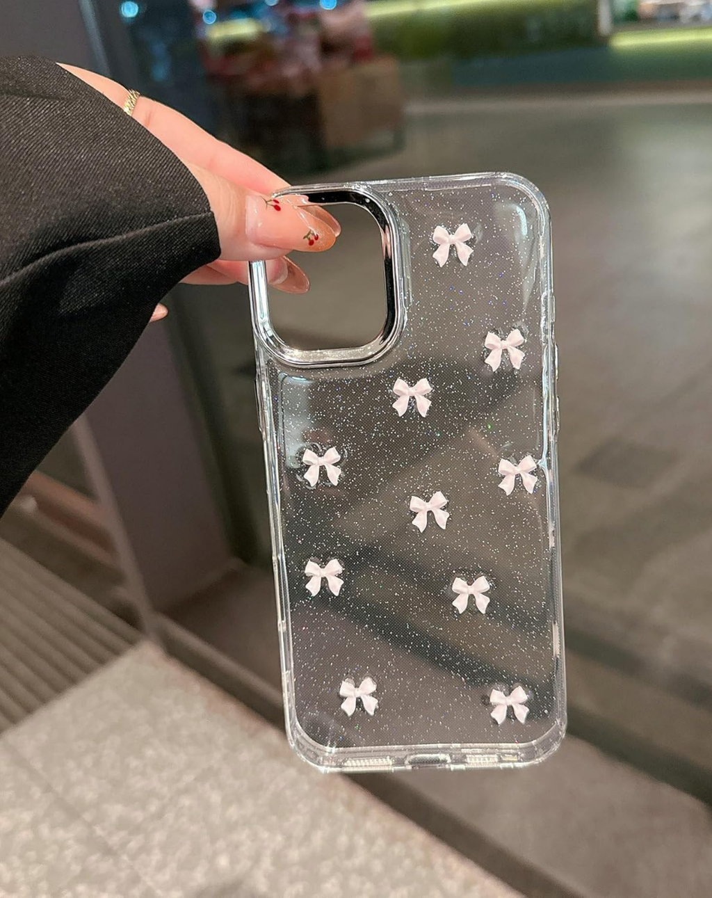 Glitter 3D Kurdele Şeffaf (Sararmaz) Premium Telefon Kılıfı