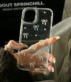 Glitter 3D kurdele Şeffaf (Sararmaz) Premium Telefon Kılıfı